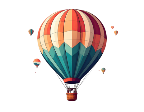 Colorful hot air balloon illustration