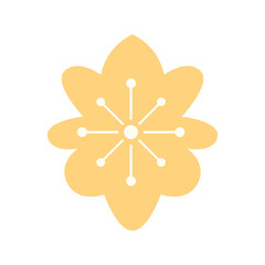 Yellow flower with white dots radiating from center, perfect for modern, minimalist, or playful floral design accents.
