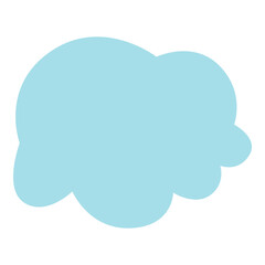 Soft light blue cloud shape, perfect for dreamy, sky-themed, or baby design elements and minimalist backgrounds.
