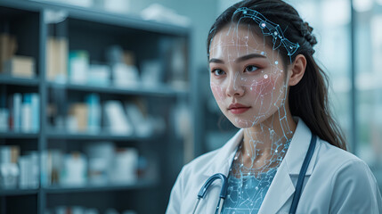 Female Doctor Hologram Medicine Ingrident ATROPINE SULFATE