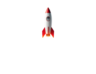 Cartoon rocket ship graphic