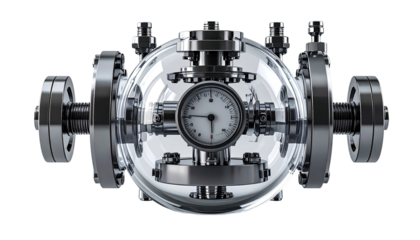 Precision pressure gauge encased in glass