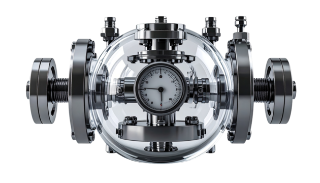 Precision pressure gauge encased in glass