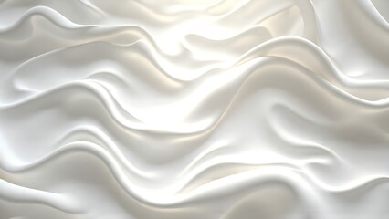 Obraz premium A close-up view of soft, flowing white fabric or material, creating a sense of elegance and smoothness with gentle waves and folds.
