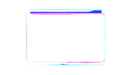 Distorted rectangle, glowing neon outline, digital art