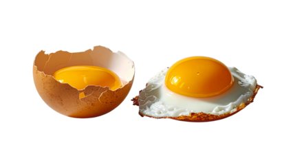 Cooking Egg Trio Collection in Different Styles, isolated on transparent background