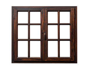 Obraz premium Wooden window frame with multiple panes