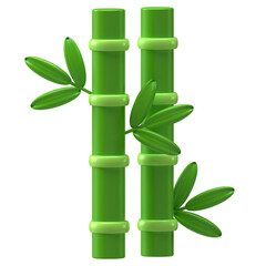 Green Bamboo Plant 3D Icon