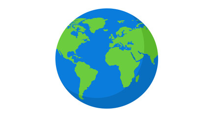 Fototapeta premium Minimalist Earth Globe Icon Vector Graphic Representing Global Reach and Environmental Awareness