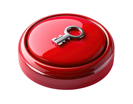 Red button with a key