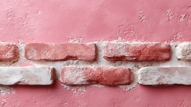 Textured Peach Wall with Embedded Bricks and Speckled Effect for Abstract Backgrounds and Artistic Wallpapers and Neutral Warm Tone and Monochromatic Color Scheme