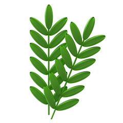 Green Leaf Branch 3D