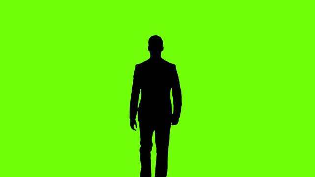 Businessman Walking on Green Screen