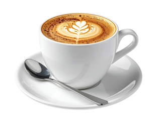 A white coffee cup with latte art