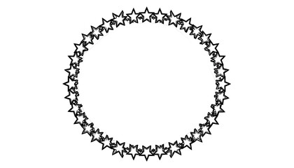 Obraz premium Circular frame with a border of many small stars