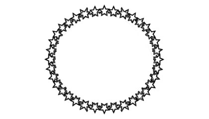 Circular frame with a border of many small stars
