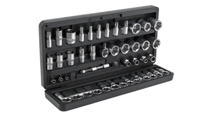 Tool kit box with various sockets