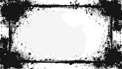 Abstract shape framed by textured black and white