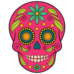 Decorative Fiesta Sugar Skull Mask Illustration Royalty-Free