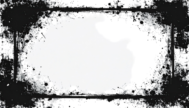 Abstract shape framed by textured black and white