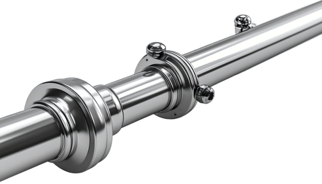 Polished metal pipe section