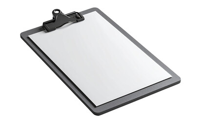 Blank clipboard with white paper