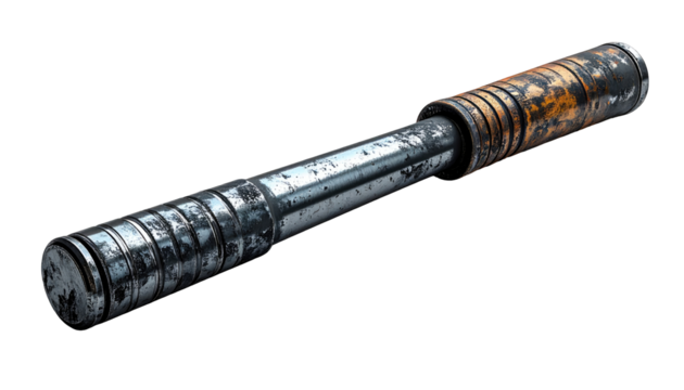 Rusty metal tool,  angled view