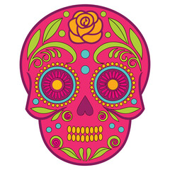 Dia de Muertos Calavera Decoration Clipart Editable Vector