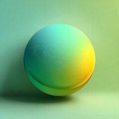 A holographic pastel-colored gradient sphere in green, and yellow. Vibrant gradient banner with bright glow gradient background. Vector Illustration