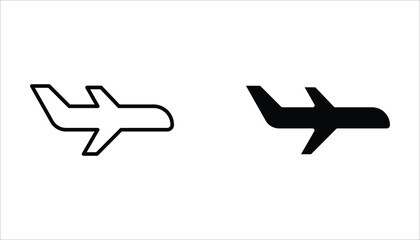 plane icon set, can be used in logo, UI and web design, Flat illustration of vector icon on white background. © Adilah