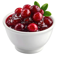 Cranberry sauce in a white bowl