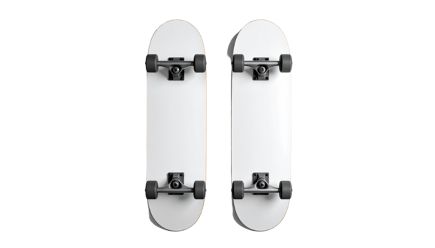 Two blank skateboards, top view