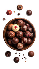 Assorted chocolate truffles in a bowl