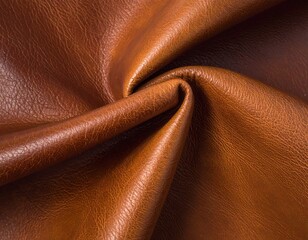 Close-up of Luxurious Brown Leather with Textured Surface, Perfect for Backgrounds and Designs