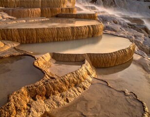 Natural Terraces of Pamukkale in Turkey, a Wonder of Travertine Formations