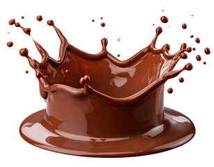 Chocolate splash against black background. 