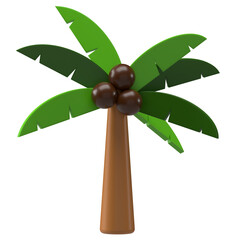 Coconut Palm Tree 3D Icon