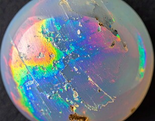 Iridescent Opal Gemstone Macro A Close-Up of Shimmering Colors and Textures
