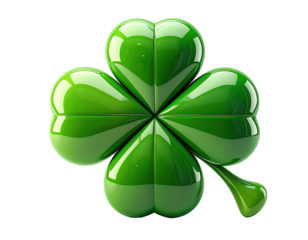 Shiny, three-dimensional cloverleaf