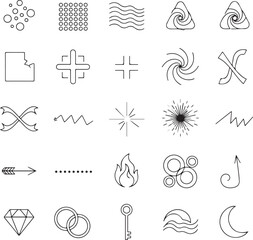 A versatile set of vector icons, symbols, and arrows for web design, business, and art illustrations