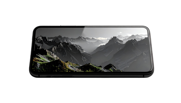 Smartphone mockup with mountain landscape