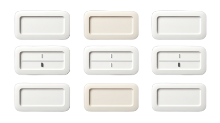 Grid of rectangular white and light beige plates