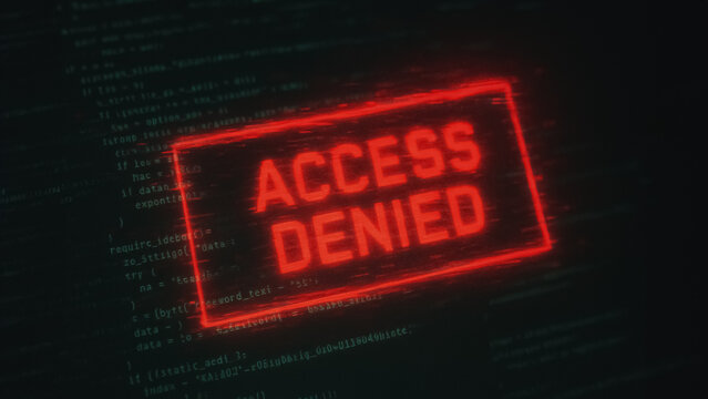 A digitally rendered Access Denied alert, illuminating a backdrop of intricate code lines, symbolizing restricted entry. This imagery aims to evoke a sense of prohibition and security.