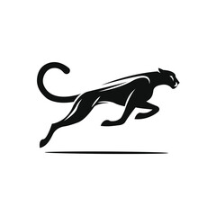  Black Panther Running Silhouette For Sports Logo