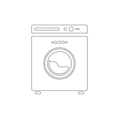 Outline of Washing Machine Icon In Modern Laundry Illustration