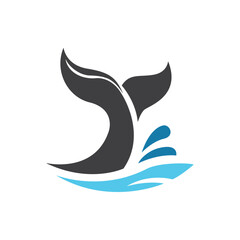 whales fish Diving in water