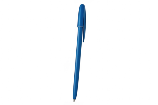 Blue ballpoint pen for writing and office stationery