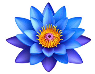 Vibrant blue lotus flower