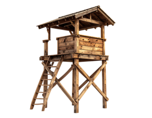 Wooden watchtower, solitary, rustic