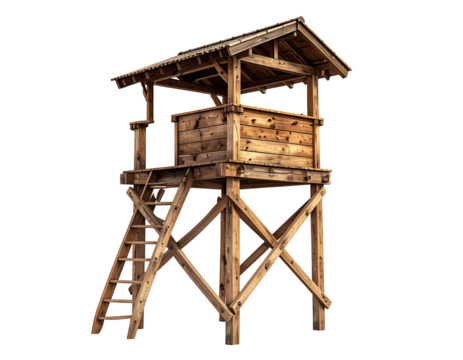 Wooden watchtower, solitary, rustic